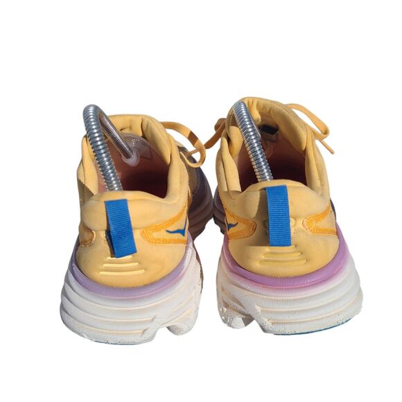 Hoka One One Sneakers Women 9.5 Bondi 8 athletic walk 1127952-ICYC Yellow Purple - Picture 4 of 9